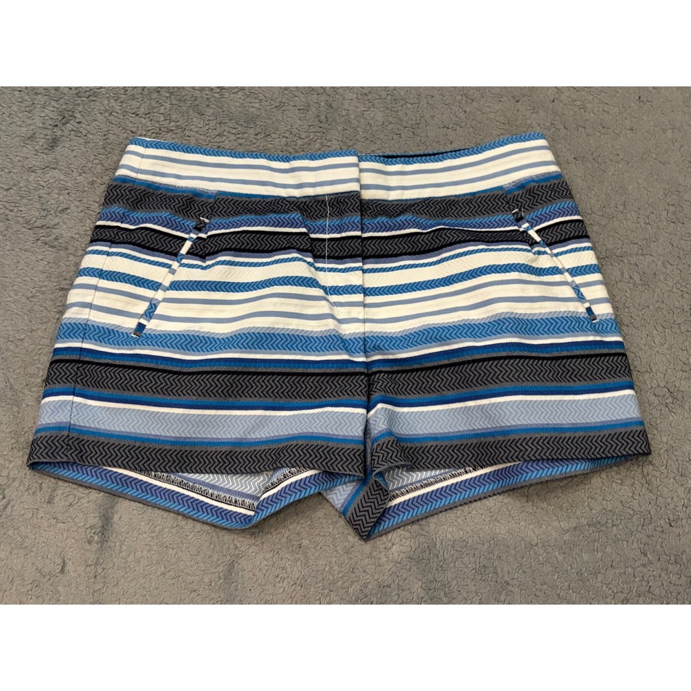 J.Crew Womens Blue White Chevron Stripe Textured Shorts Size 4 Style 09314 HO 13